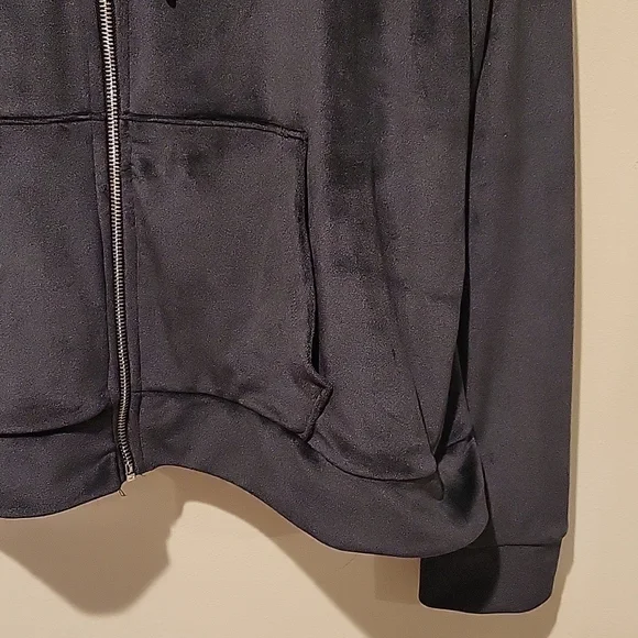 PINK VELOUR Victoria's Secret Black Hoodie NEW WITHOUT TAG! 💜 - Picture 3 of 7